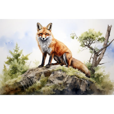Fox Watercolor Canvas